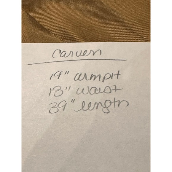 Vintage Carven Dress 40 Camel Faux Draped Two Textured Flare Skirt Keyhole Y2K - Picture 7 of 9